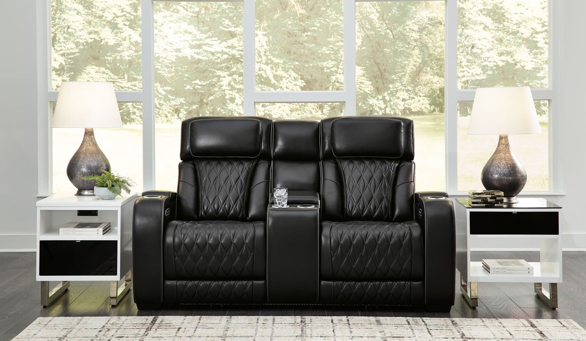 Boyington - Power Reclining Loveseat With Console/Adj Hdrst - Hornell Furniture Outlet