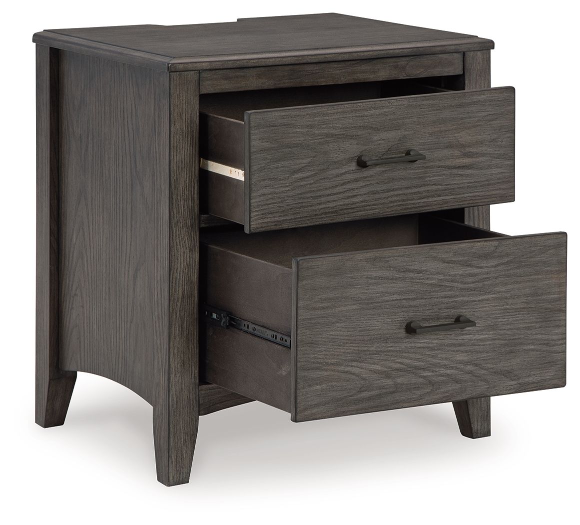 Montillan - Grayish Brown - Two Drawer Night Stand - Hornell Furniture Outlet