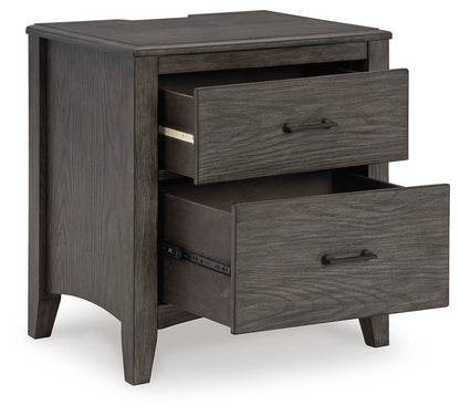 Montillan - Grayish Brown - Two Drawer Night Stand - Hornell Furniture Outlet