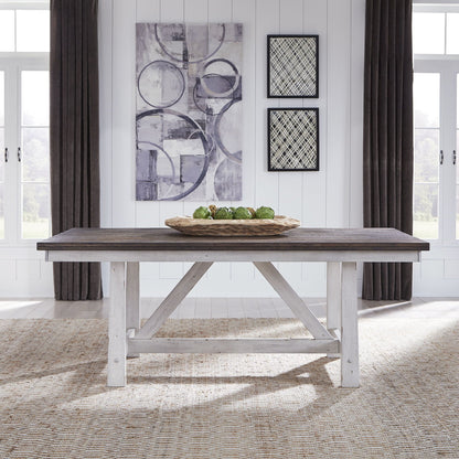Farmhouse - Fixed Top Trestle Table - White - Hornell Furniture Outlet