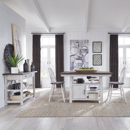 Farmhouse - 5 Piece Gathering Table Set - White - Hornell Furniture Outlet