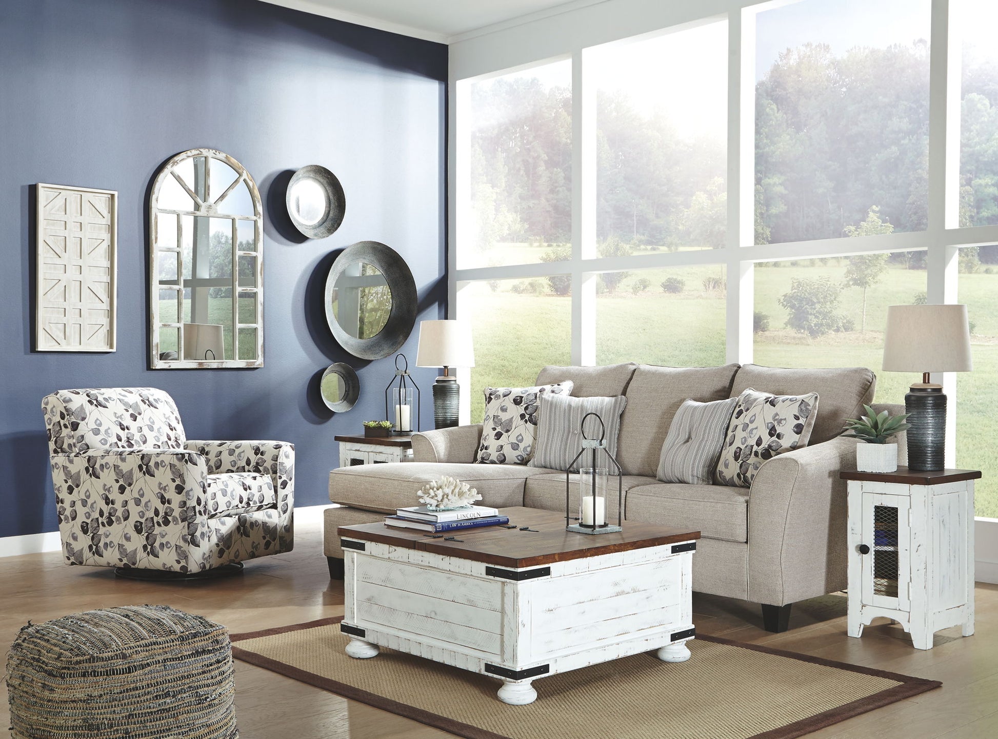 Abney - Platinum - Swivel Accent Chair - Hornell Furniture Outlet