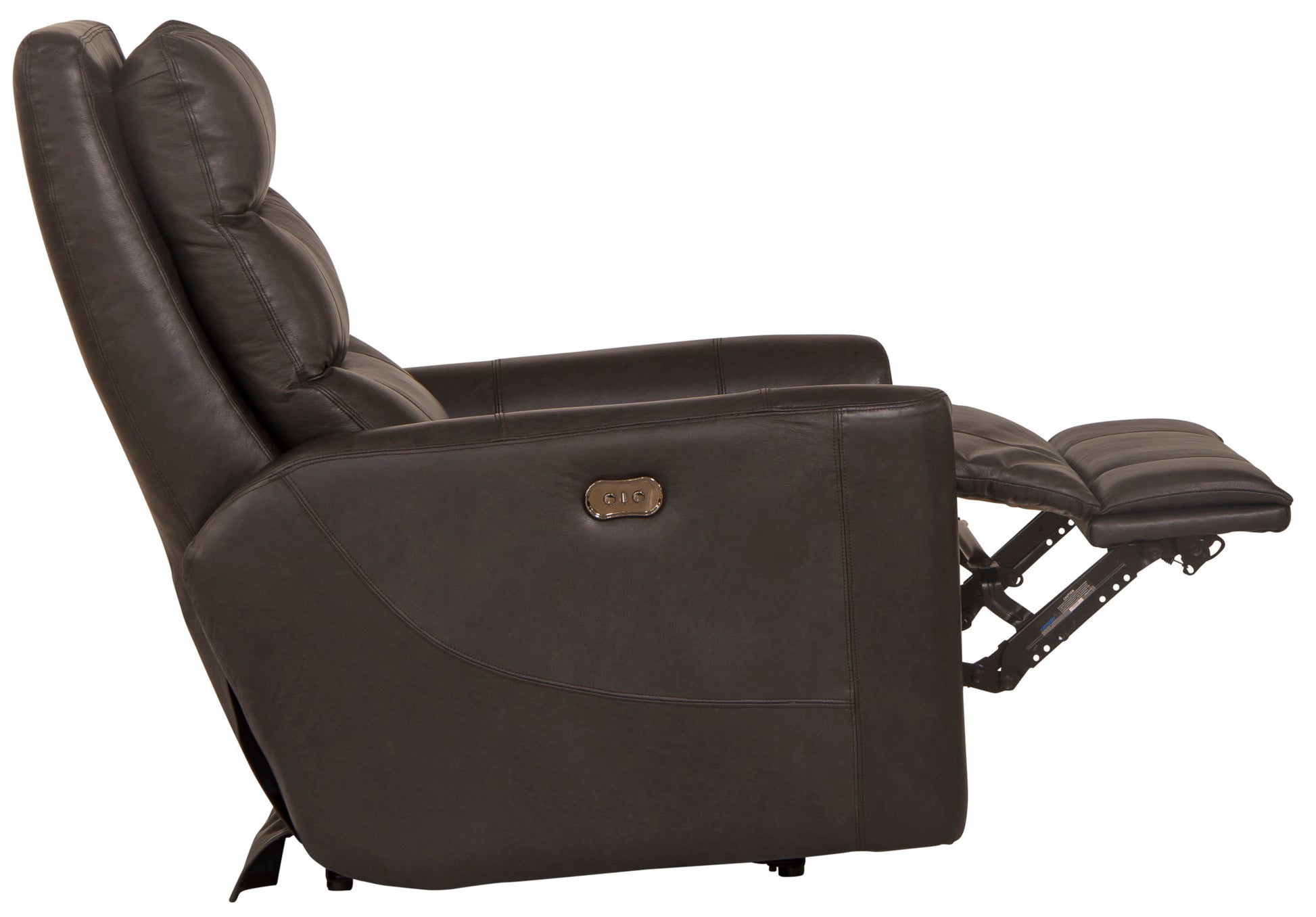 Bosa - Leather Power Recliner - Charcoal - Hornell Furniture Outlet