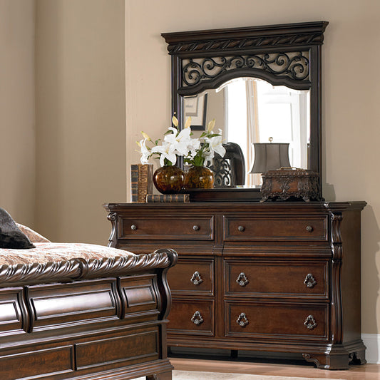 Arbor Place - Dresser & Mirror - Dark Brown - Hornell Furniture Outlet