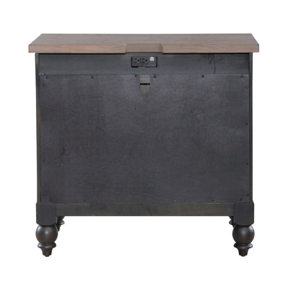 Americana Farmhouse - Bedside Chest With Charging Station - Hornell Furniture Outlet