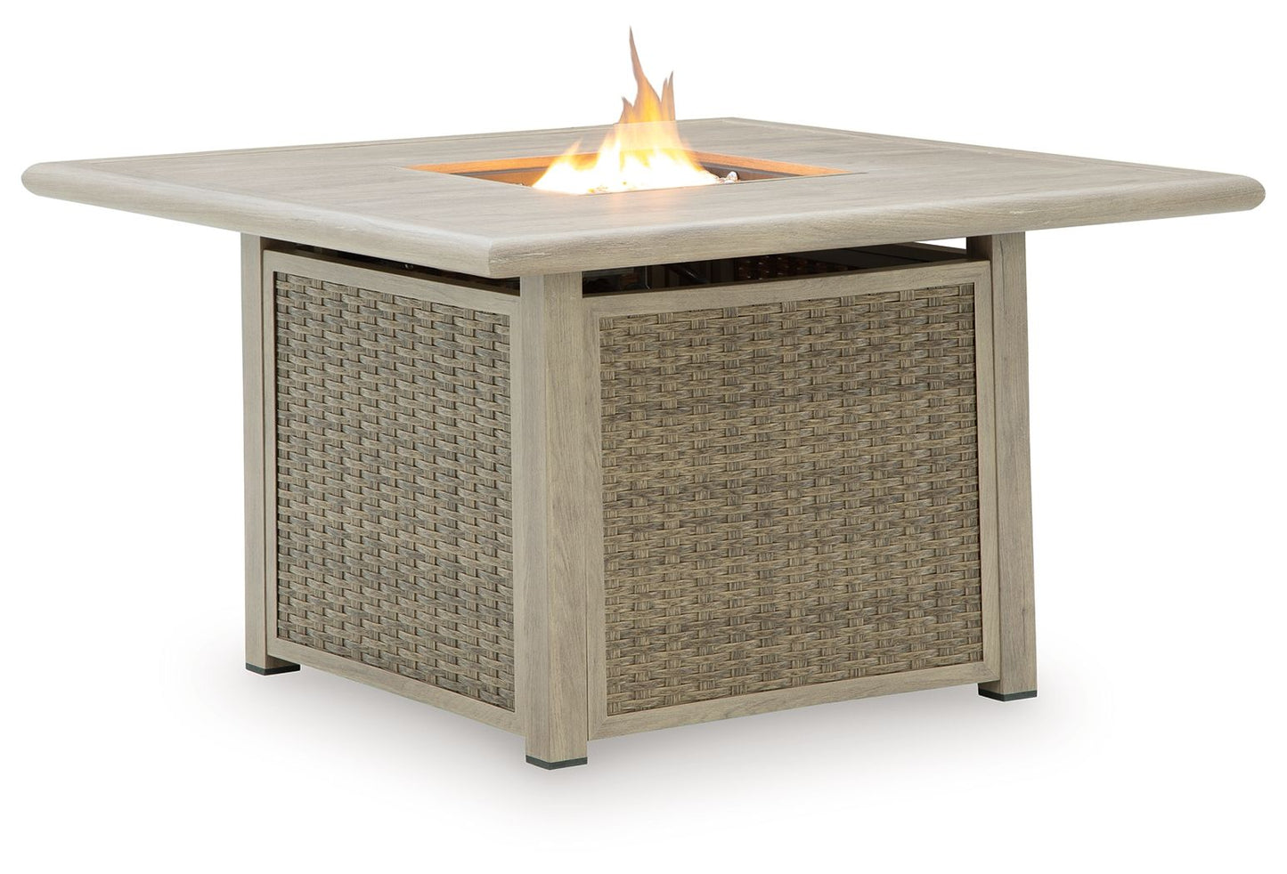 Cliff Trails - Beige - Square Fire Pit Table - Hornell Furniture Outlet