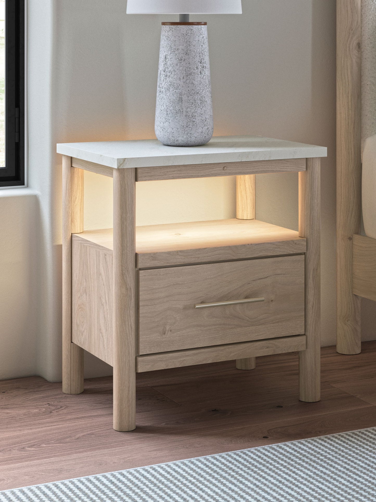 Cadmori - One Drawer Night Stand - Hornell Furniture Outlet