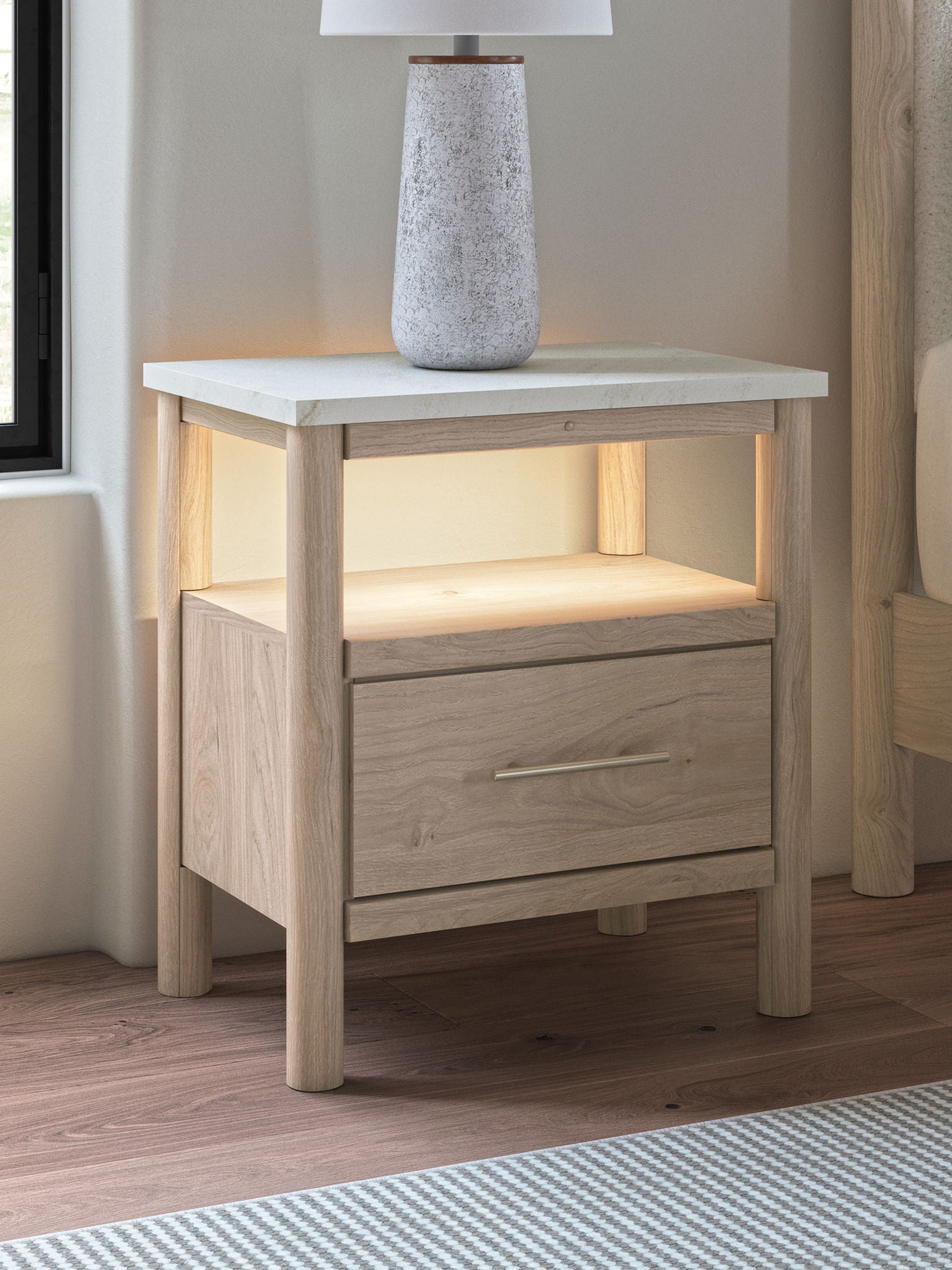 Cadmori - One Drawer Night Stand - Hornell Furniture Outlet