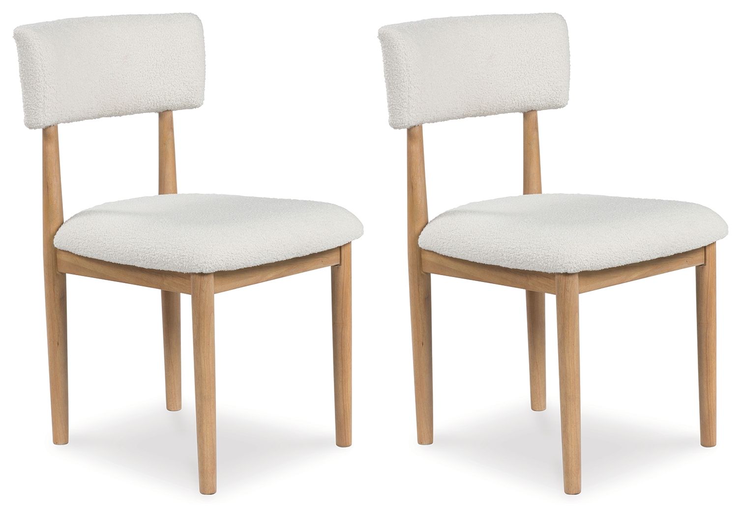 Sawdyn - White / Light Brown - Dining Upholstered Side Chair (Set of 2) - Hornell Furniture Outlet