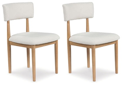 Sawdyn - White / Light Brown - 5 Pc. - Round Dining Room Table, 4 Side Chairs - Hornell Furniture Outlet
