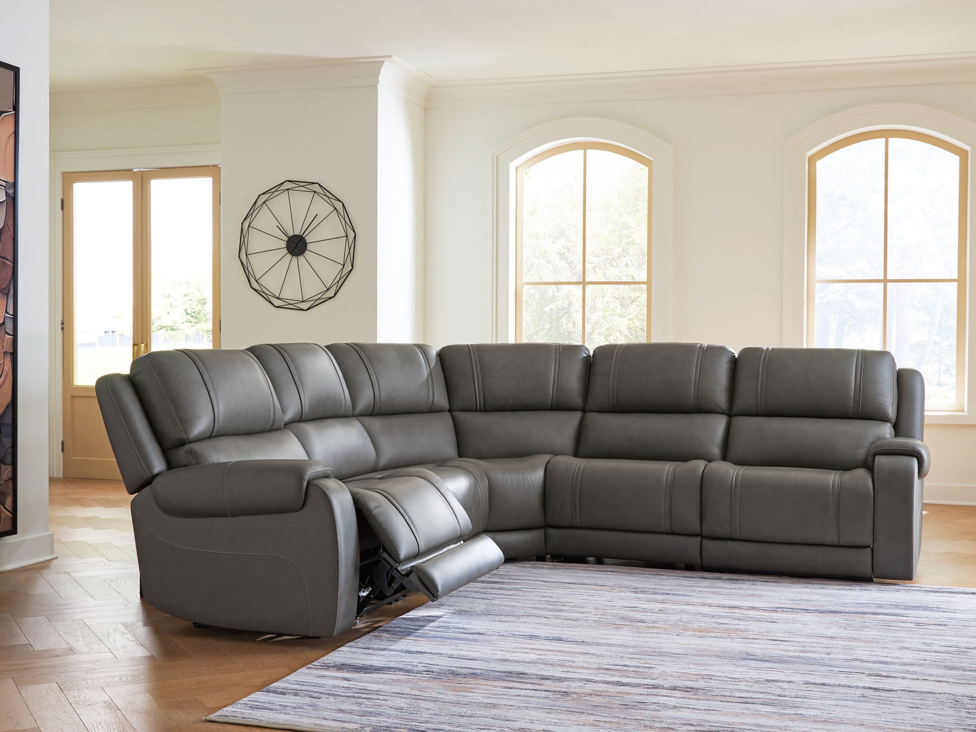 5Z - Pittson - Power Reclining Sectional - Hornell Furniture Outlet