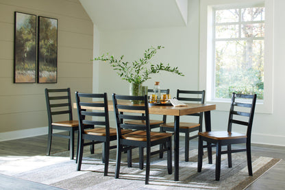 Blondon - Brown / Black - Rectangular Drm Table Set (Set of 7) - Hornell Furniture Outlet