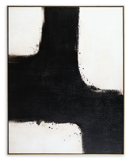 Reighlea - Black / White - Wall Art - Hornell Furniture Outlet
