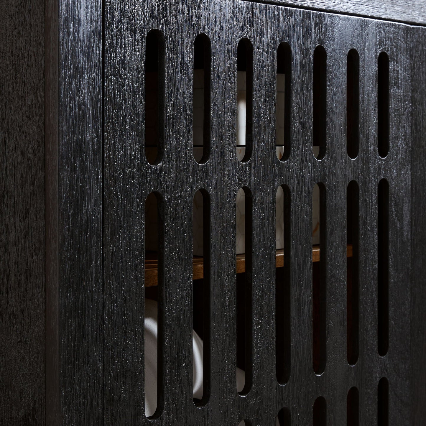 Vallisburg - Black / Natural - Accent Cabinet - Hornell Furniture Outlet