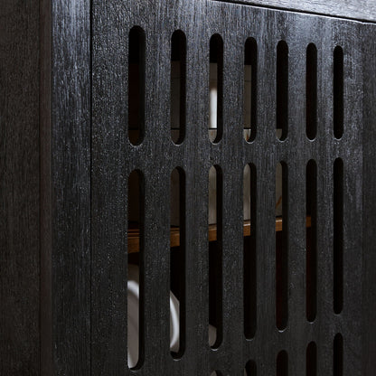 Vallisburg - Black / Natural - Accent Cabinet - Hornell Furniture Outlet