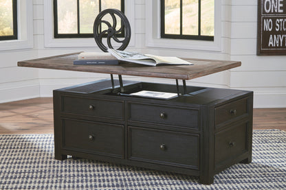 Tyler Creek - Grayish Brown / Black - Lift Top Cocktail Table - Hornell Furniture Outlet