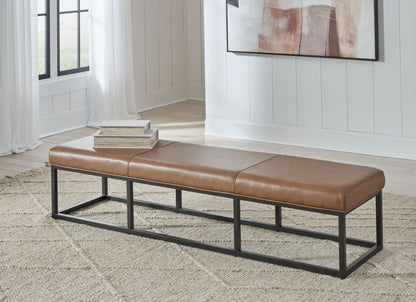 Joston - Accent Bench - Caramel - Hornell Furniture Outlet