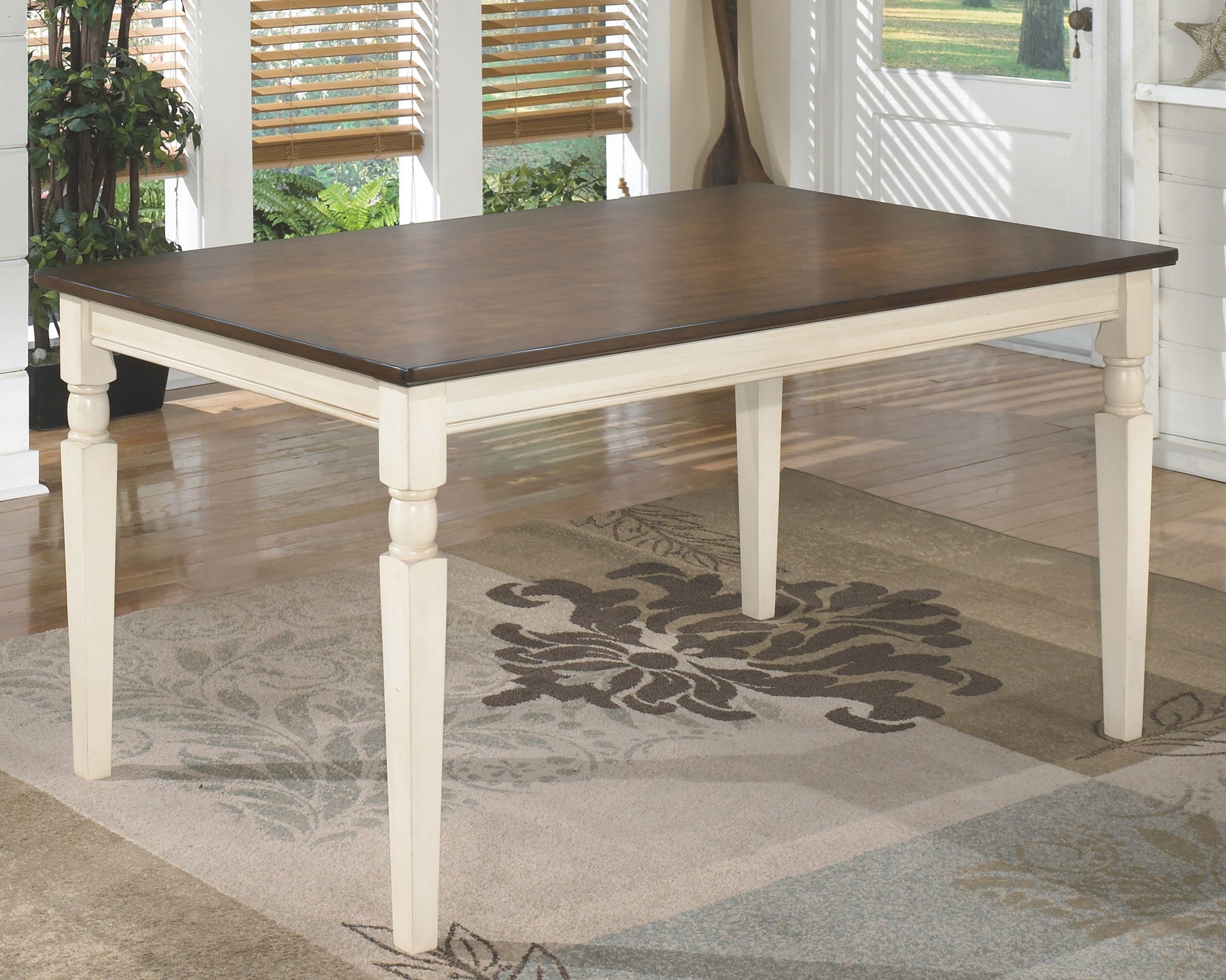 Whitesburg - Brown / Cottage White - Rectangular Dining Room Table - Hornell Furniture Outlet