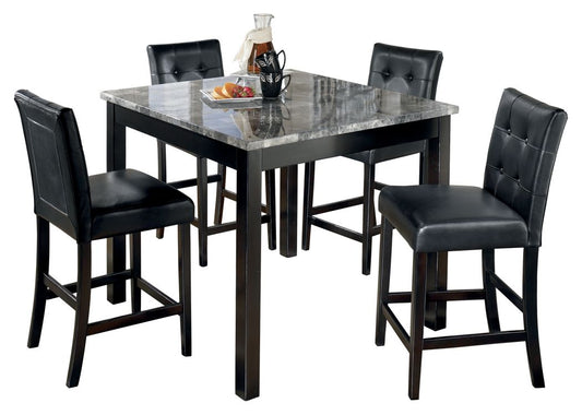 Maysville - Black - Square Counter TBL Set (Set of 5) - Hornell Furniture Outlet