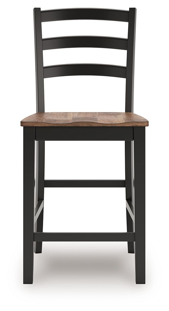 Wildenauer - Brown / Black - Barstool (Set of 2) - Hornell Furniture Outlet