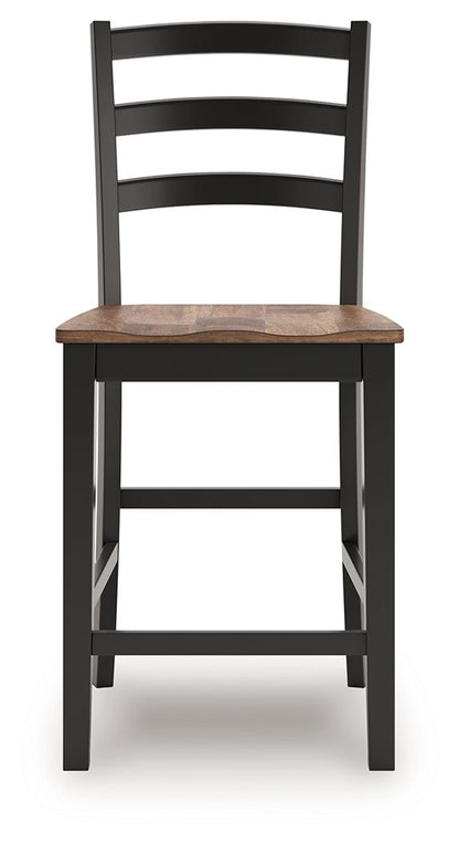 Wildenauer - Brown / Black - Barstool (Set of 2) - Hornell Furniture Outlet