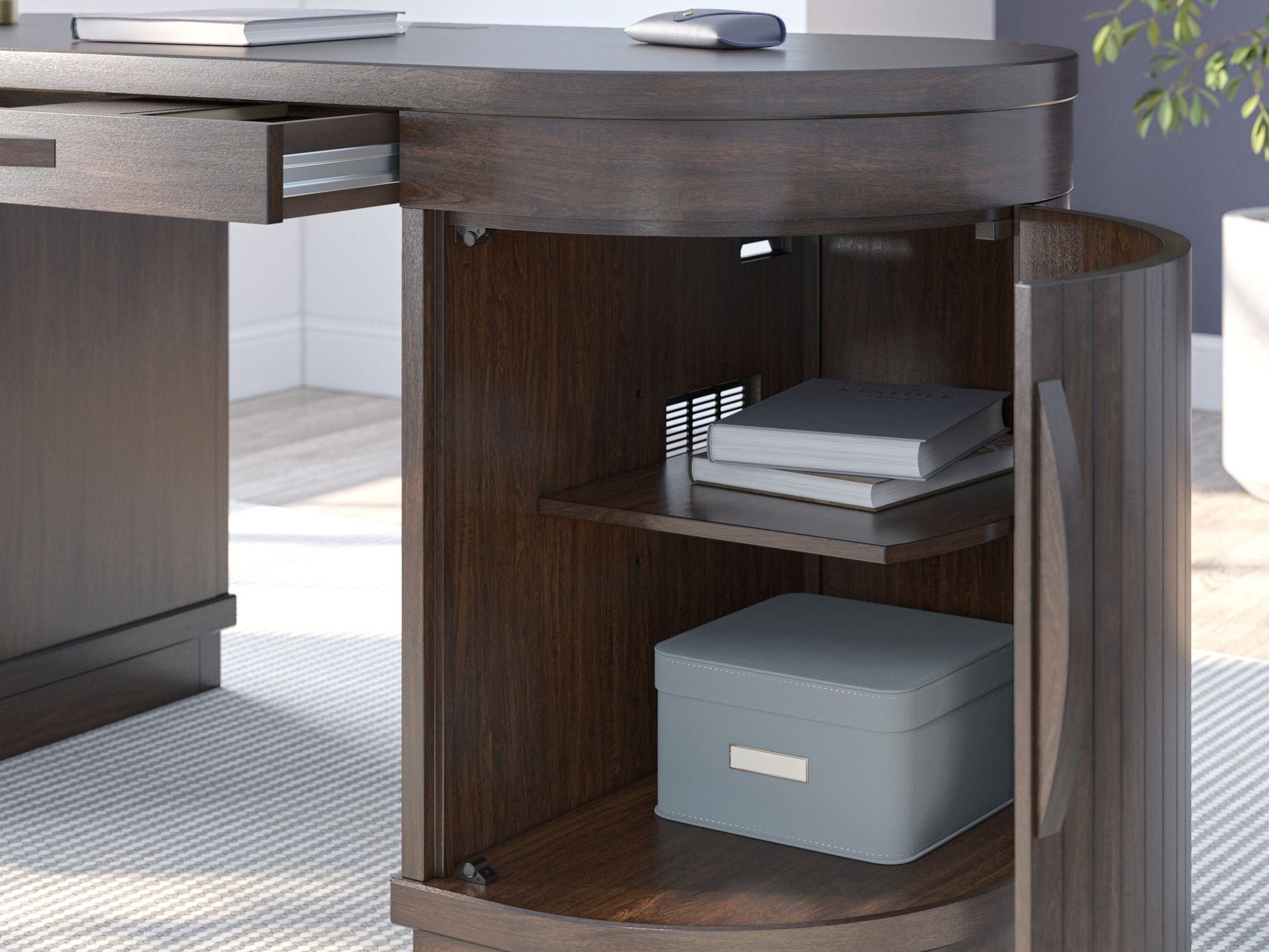 Korestone - Warm Brown - Home Office Desk - Hornell Furniture Outlet