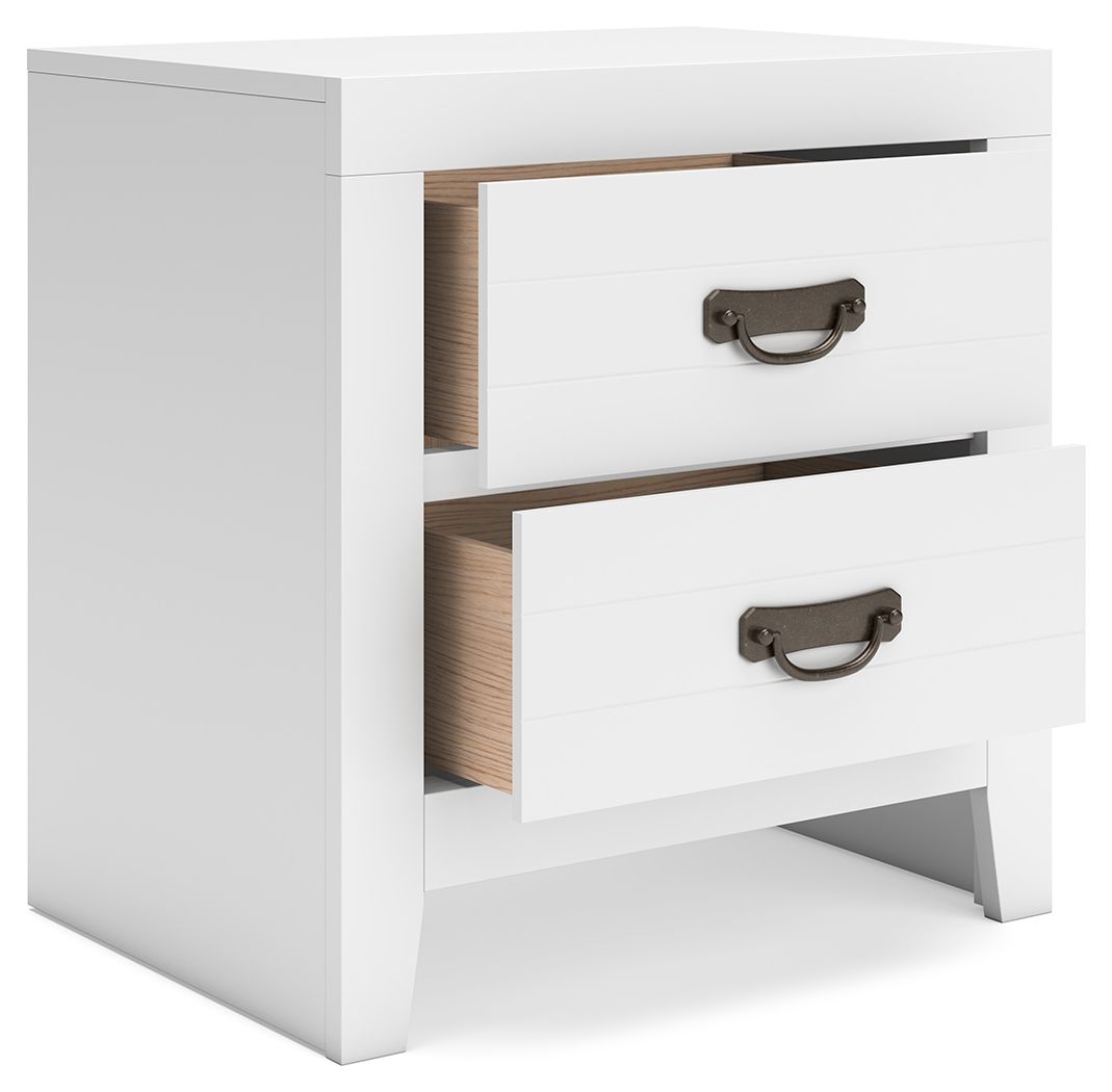 Binterglen - White - Two Drawer Night Stand - Hornell Furniture Outlet