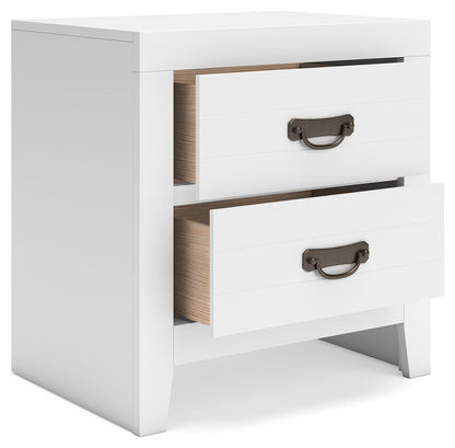 Binterglen - White - Two Drawer Night Stand - Hornell Furniture Outlet