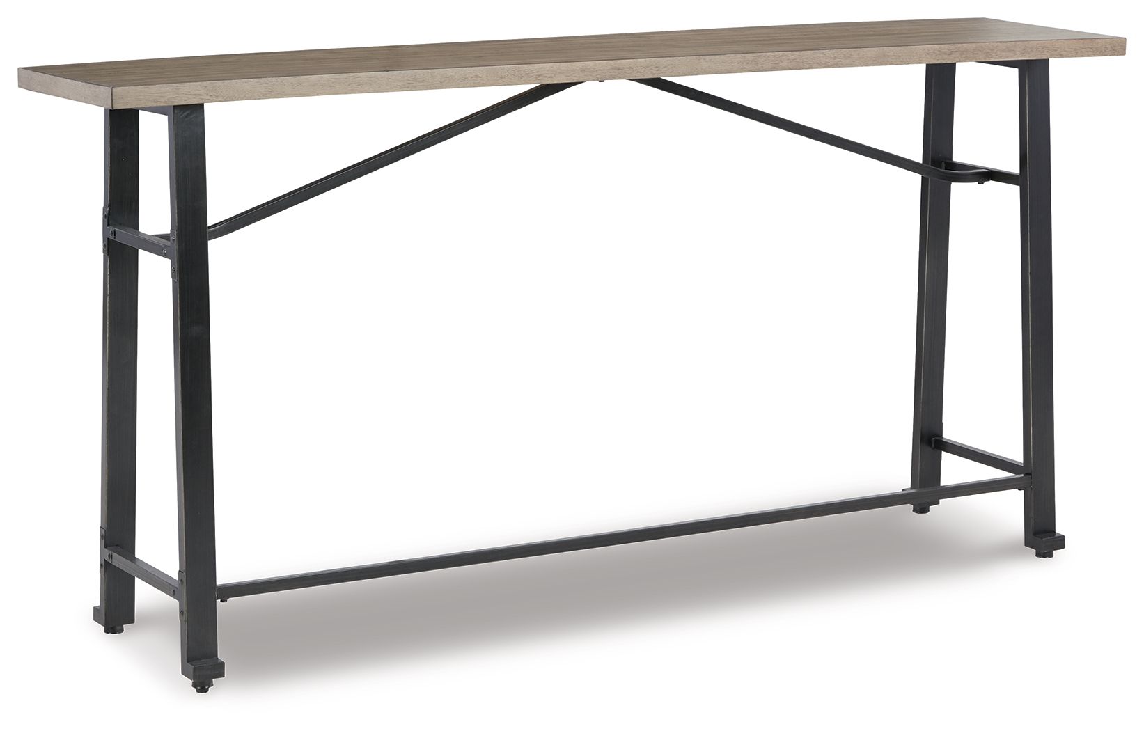 Lesterton - Light Brown / Black - Long Counter Table - Hornell Furniture Outlet