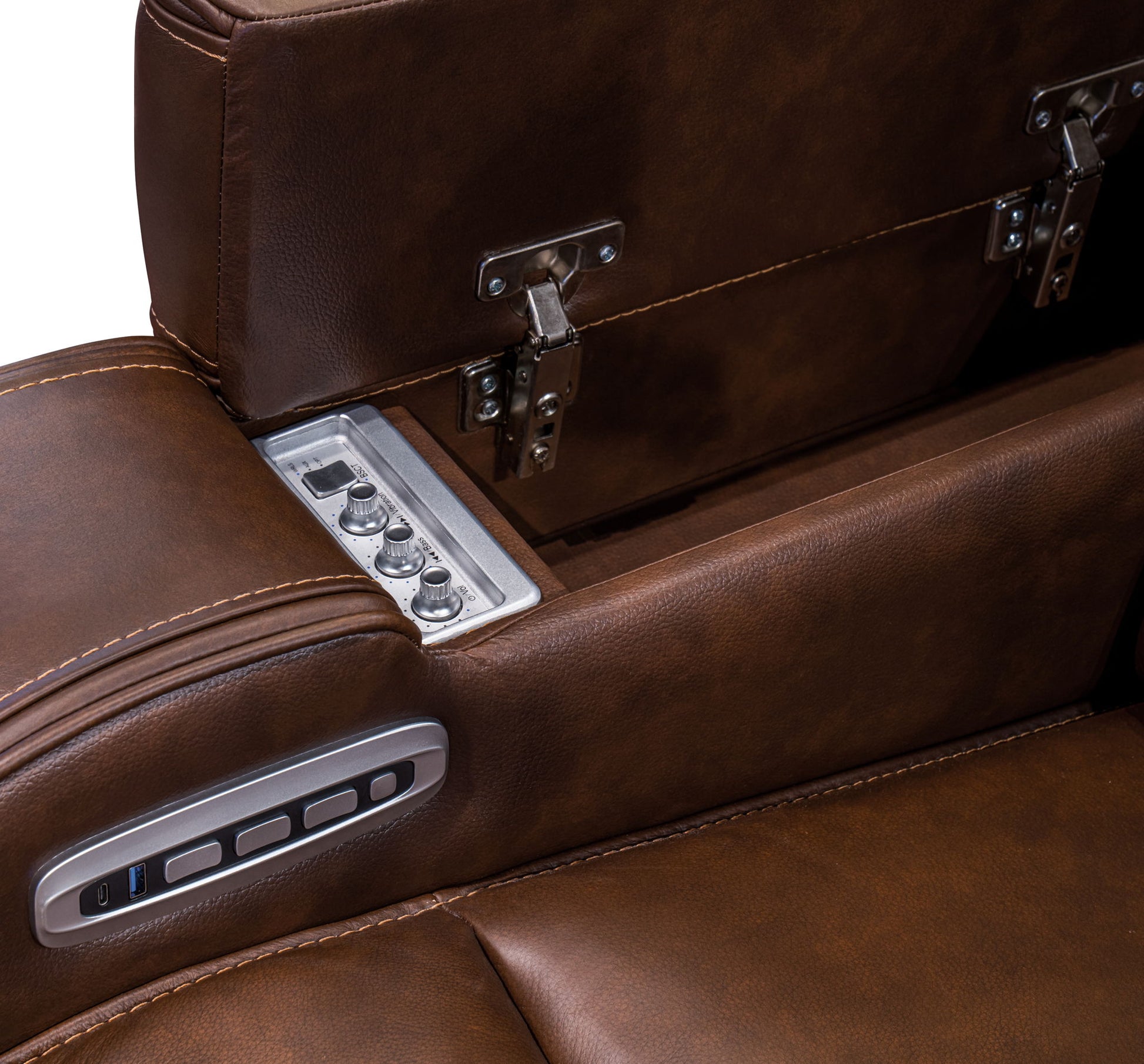 Knightington - Power Reclining Loveseat With Audio Seating - Hornell Furniture Outlet