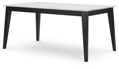 Jettaya - Black / White - Rectangular Dining Room Table - Hornell Furniture Outlet