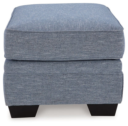 Carissa Manor - Denim - Ottoman - Hornell Furniture Outlet