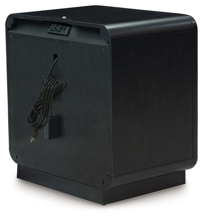 Rowanbeck - Black - One Drawer Night Stand - Hornell Furniture Outlet