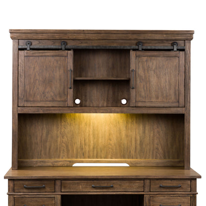 Sonoma Road - Credenza Hutch - Light Brown - Hornell Furniture Outlet