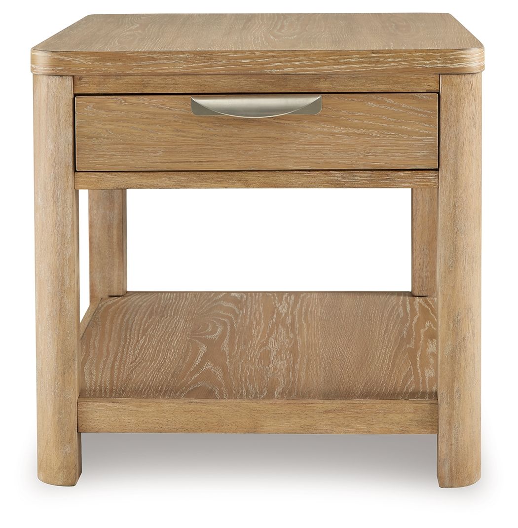 Rencott - Light Brown - Rectangular End Table - Hornell Furniture Outlet