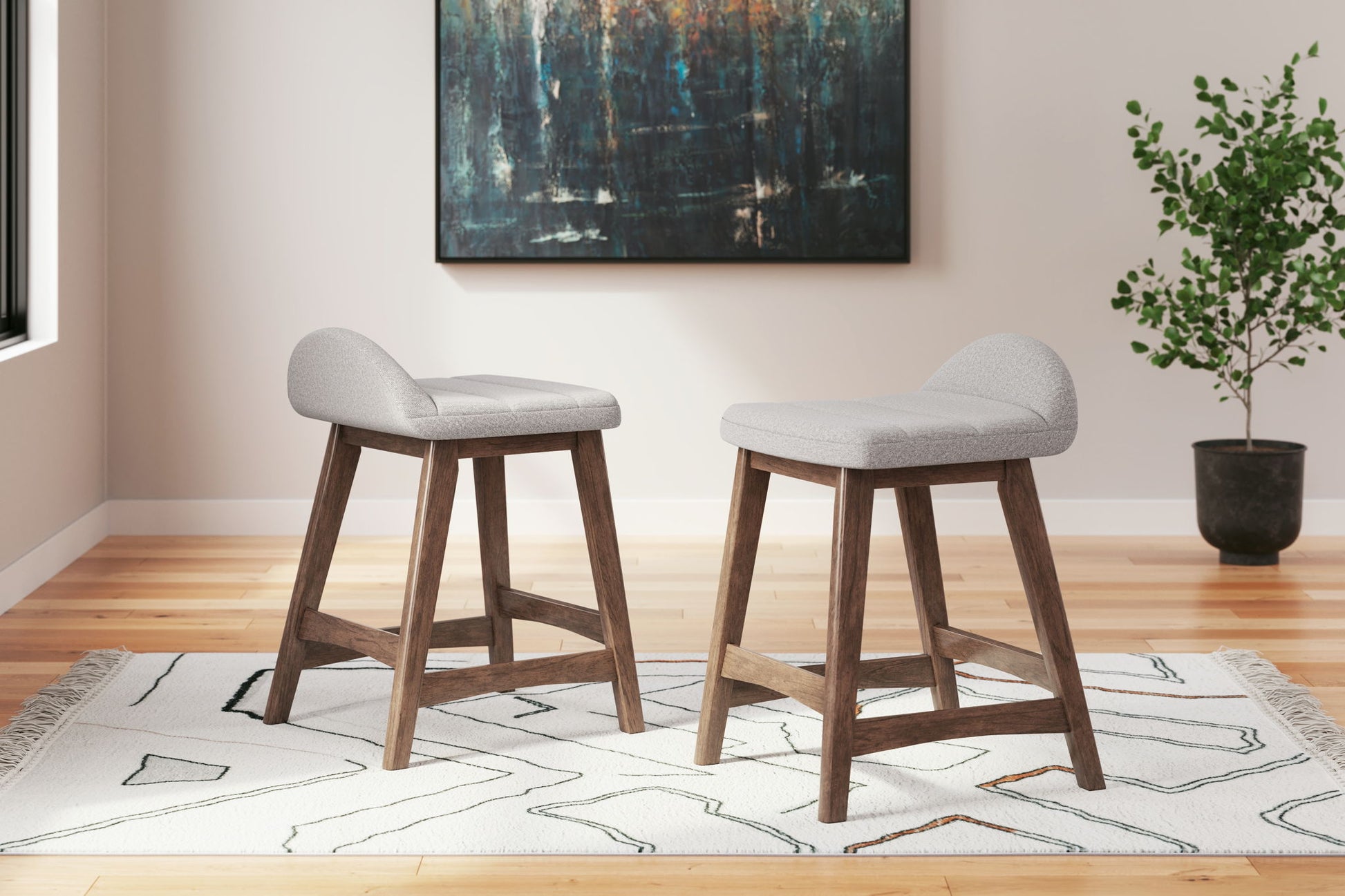 Lyncott - Upholstered Barstool (Set of 2) - Hornell Furniture Outlet