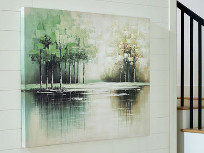 Garlenridge - Green / Tan / White - Wall Art - Hornell Furniture Outlet