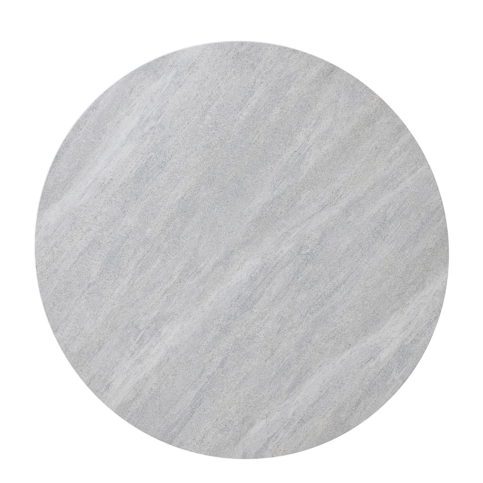 Keyla - Faux Marble Round End Table - Gray - Hornell Furniture Outlet