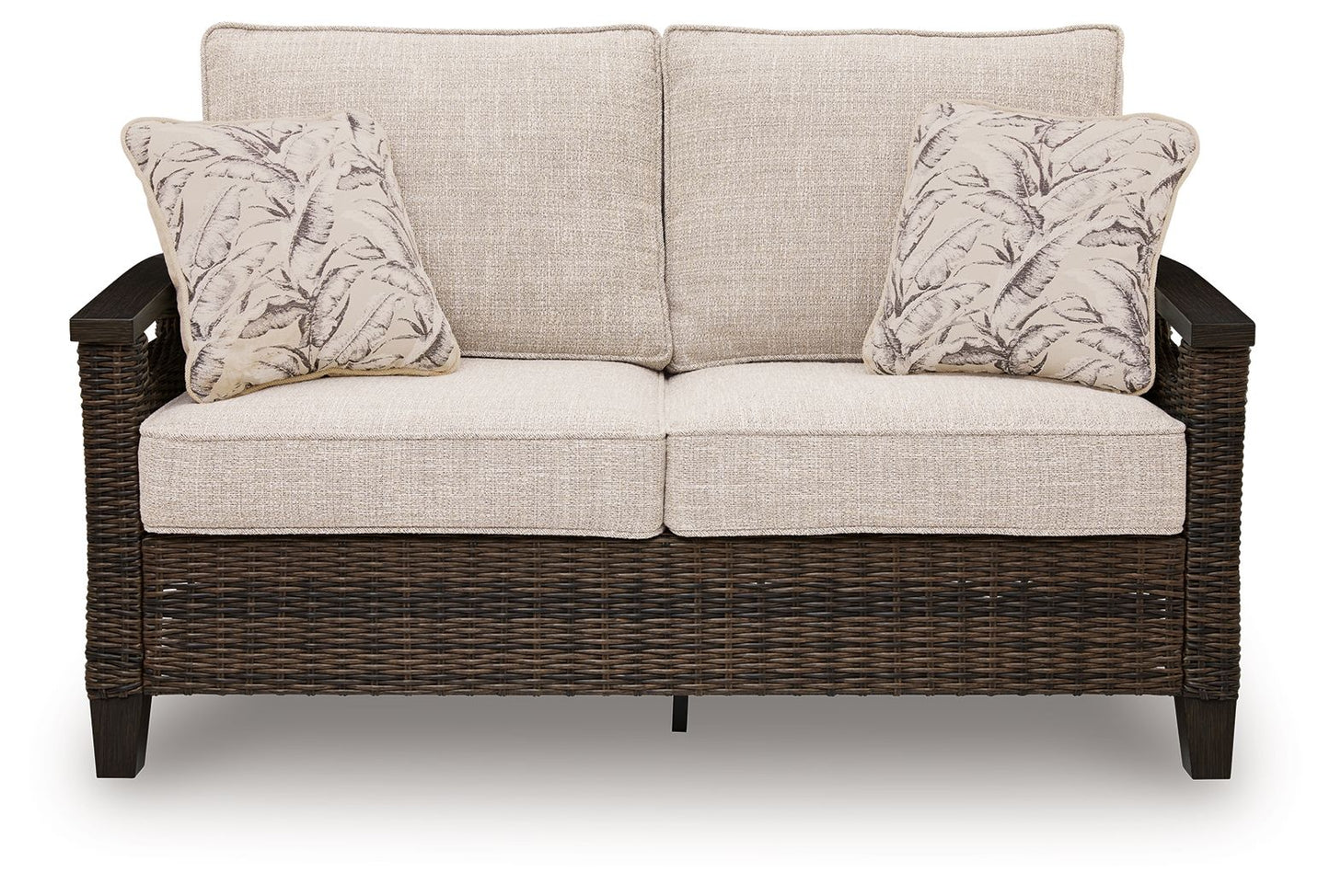 Monterey Point - Loveseat With Cushion - Dark Brown - Hornell Furniture Outlet