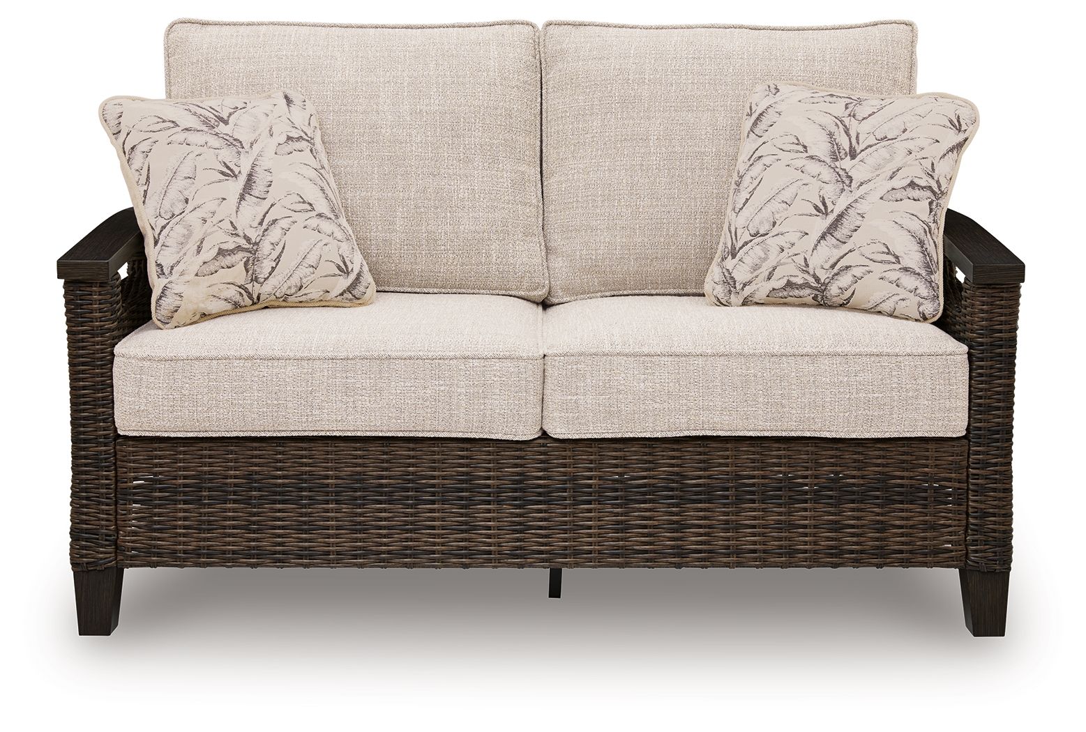 Monterey Point - Loveseat With Cushion - Dark Brown - Hornell Furniture Outlet