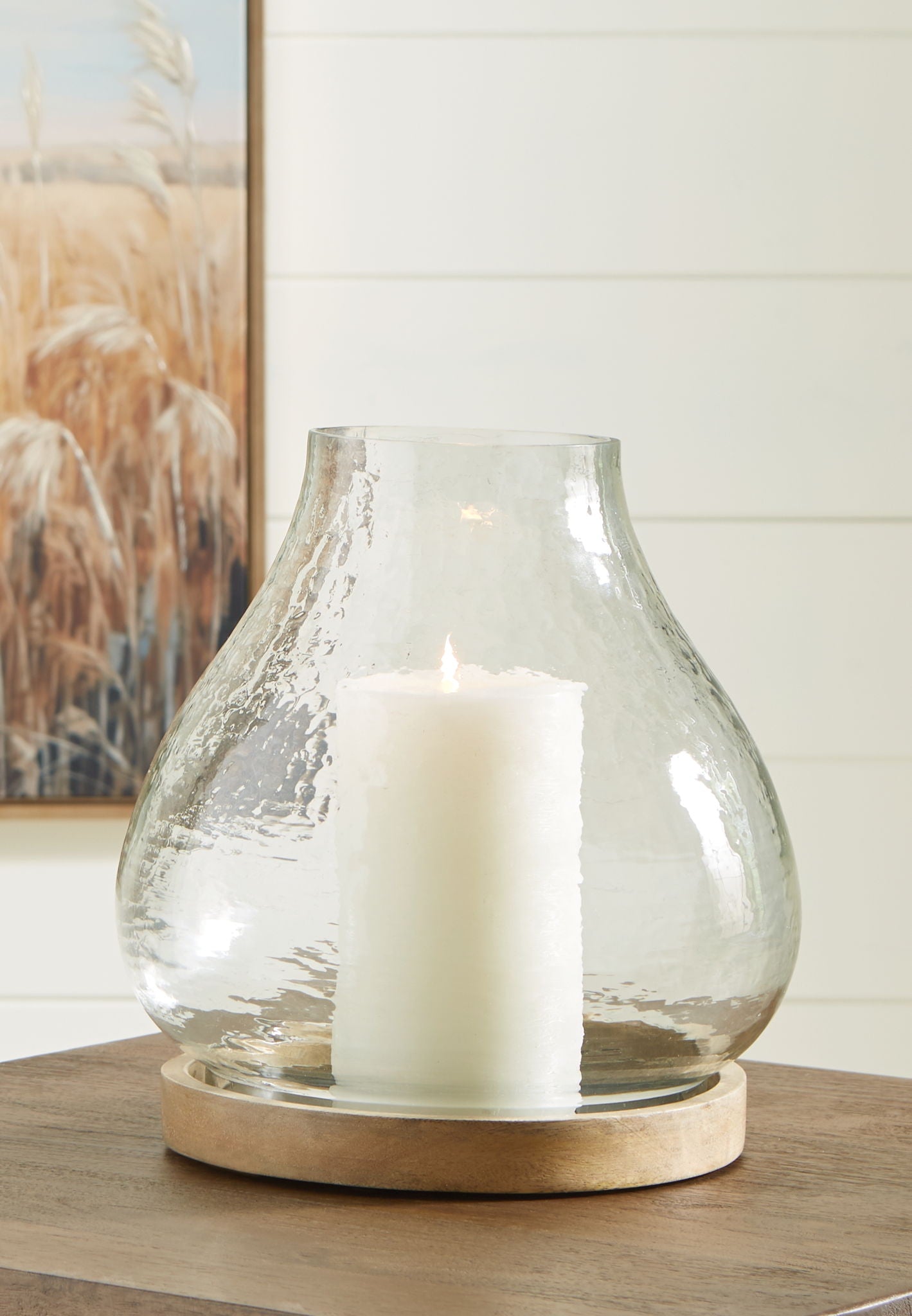 Adalisen - Clear / Brown - Candle Holder - Hornell Furniture Outlet