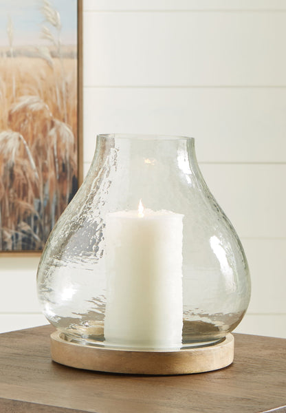 Adalisen - Clear / Brown - Candle Holder - Hornell Furniture Outlet