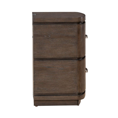 Cascade Falls - Nightstand With Charging Station - Satin Espresso - Hornell Furniture Outlet