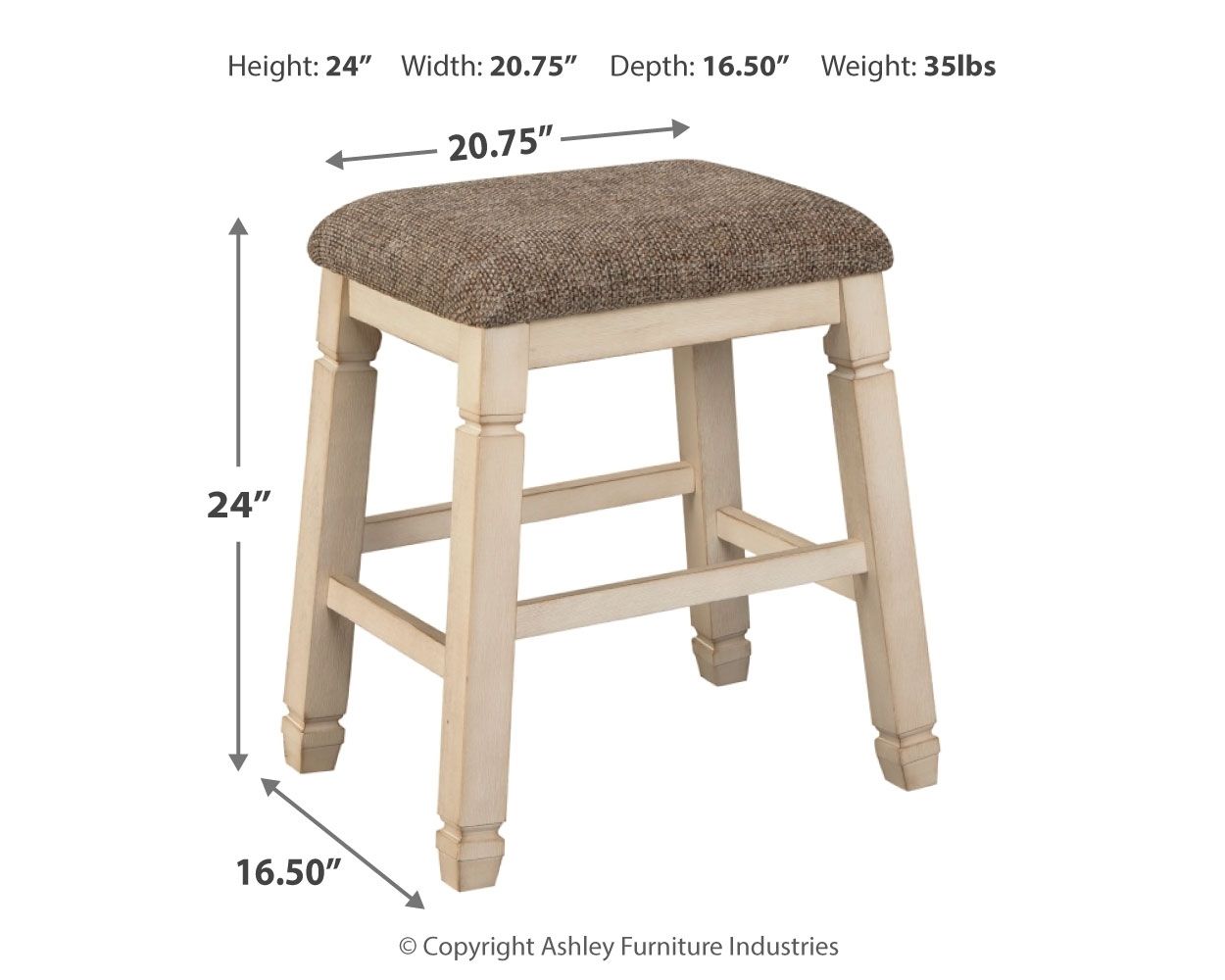Bolanburg - Beige - Upholstered Stool (Set of 2) - Hornell Furniture Outlet