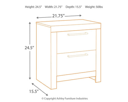 Derekson - Multi Gray - Two Drawer Night Stand - Hornell Furniture Outlet