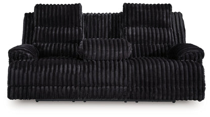 Rhine Falls - Reclining Power Sofa With Drop Down Table - Onyx - Hornell Furniture Outlet