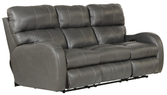 Angelo - Power Reclining Sofa - Gunmetal - Hornell Furniture Outlet