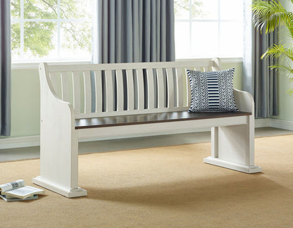 Joanna - Bench With Back - White - Hornell Furniture Outlet
