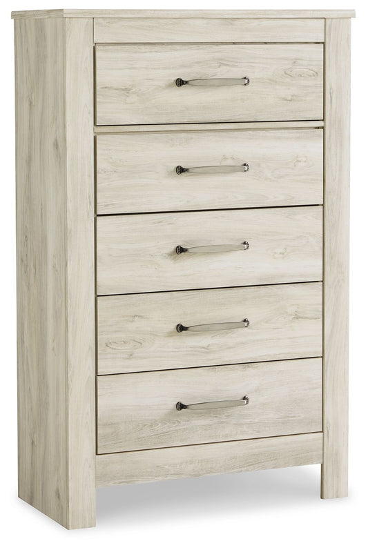 Bellaby - Whitewash - Five Drawer Chest - Hornell Furniture Outlet