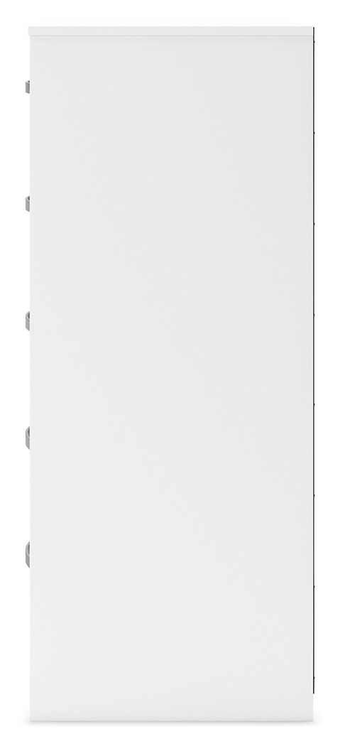 Flannia - White - Five Drawer Chest - 46" Height - Hornell Furniture Outlet